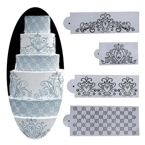 Floral Filigree Stencil Set -4 Pieces